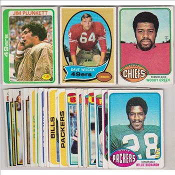 24 Different 1970's Topps Football Cards (1970-1979) w/ Jim Plunkett + More