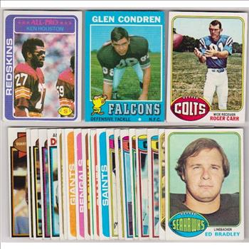 24 Different 1970's Topps Football Cards (1971-1979) w/ Ken Houston + More