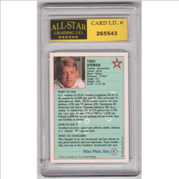 Graded 10 - Troy Aikman 1991 Star Pics #50 Card