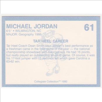 Michael Jordan 1990 North Carolina #61 College Card