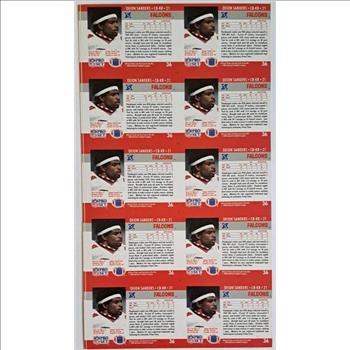 Uncut Sheet - 1990 Pro Set Deion Sanders #36 Ten Card Sheet