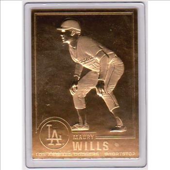 22 kt Gold - MAURY WILLS 1996 Danbury Mint Gold Card