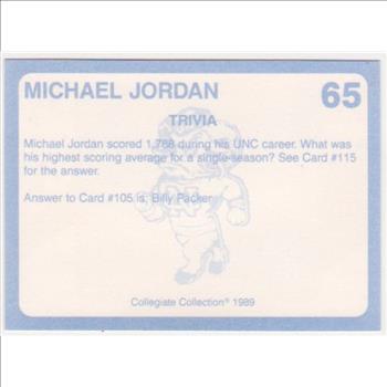 Michael Jordan 1989 North Carolina #65 College Card