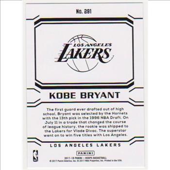 Kobe Bryant 2017-18 Hoops Career Tribute #291 Card