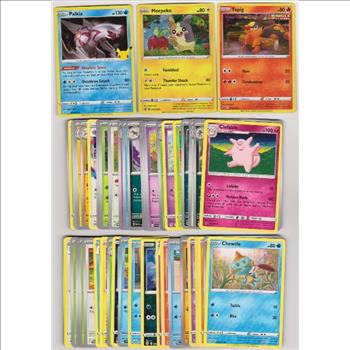 50 Different Pokemon Trading Cards w/ 3 HOLOS + More