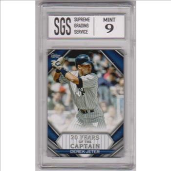 Graded Mint 9 - Derek Jeter 2020 Topps 20 Years Of The Captain #YOC-95 Card