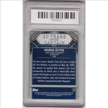 Graded Mint 9 - Derek Jeter 2020 Topps 20 Years Of The Captain #YOC-95 Card