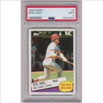Graded PSA Mint 9 - Pete Rose 1985 Topps #6 Card