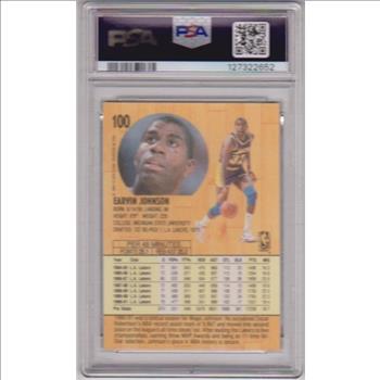Graded PSA Mint 9 - Magic Johnson 1991-92 Fleer #100 Card