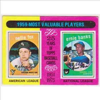 1975 Topps Nellie Fox/Ernie Banks #197 Card - HOF'ers