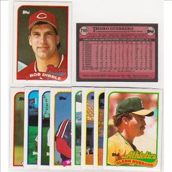 ERROR LOT - 10 Different 1989 Topps Baseball Wrong Back Errors - Rob Dibble Rookie & More