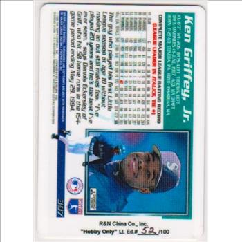 1995 Topps Ken Griffey, Jr. Porcelain Card - Only 100 Produced!