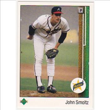 Error - John Smoltz 1989 Upper Deck Rookie w/ Clark/James Triple Print Back - Rare Misprint