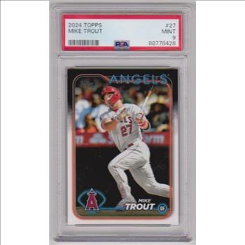 Graded PSA Mint 9 - Mike Trout 2024 Topps #27 Card