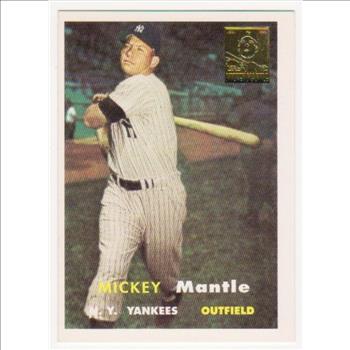 Mickey Mantle 1957 Topps #95 Commemorative Card - 1996 Topps #7 of 19 Insert Card