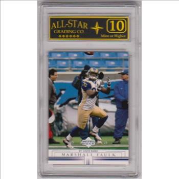 Graded 10 - Marhsall Faulk 2001 Upper Deck #135 Card