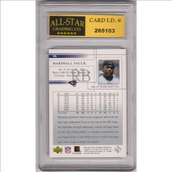Graded 10 - Marhsall Faulk 2001 Upper Deck #135 Card
