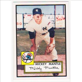 Mickey Mantle 1952 Topps #311 Rookie Commemorative Card - 2006 Topps #25 Rookie Of The Week Card