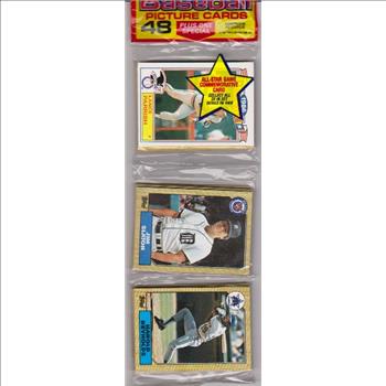 1987 Topps Baseball 49 Card Rack Pack w/ Lance Parrish On Front