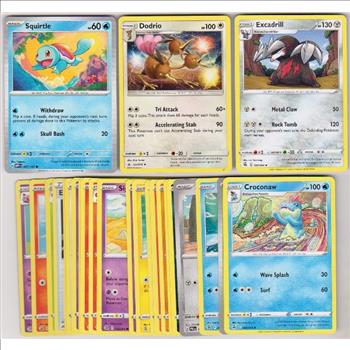 25 Different Pokemon Trading Cards w/ Squirtle + More