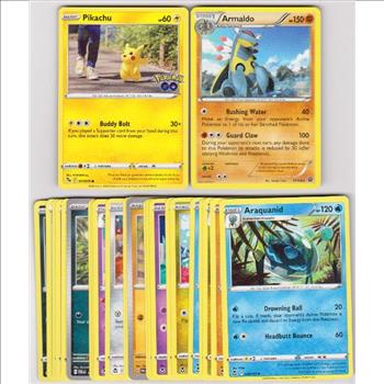 25 Different Pokemon Trading Cards w/ Pikachu + More