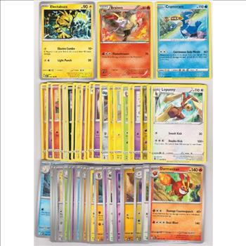 50 Different Pokemon Trading Cards w/ Electabuzz + More