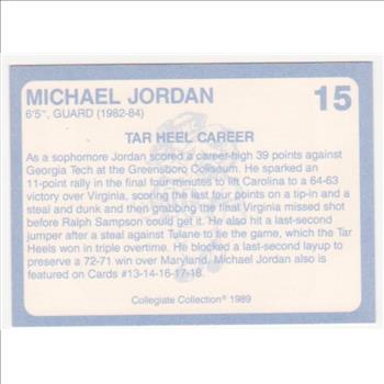 Michael Jordan 1989 North Carolina #15 College Card