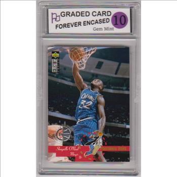 Labeled Gem Mint 10 - Shaquille O'Neal 1995-96 Collector's Choice Players Club #202 Insert Card