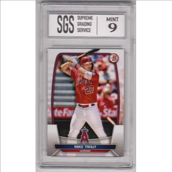 Graded Mint 9 - Mike Trout 2023 Bowman #89 Card