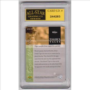 Graded 9 - Tiger Woods 2001 Upper Deck Tiger's Tales #TT5 Insert Card