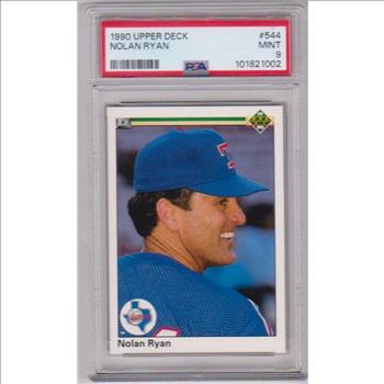 Graded PSA Mint 9 - Nolan Ryan 1990 Upper Deck #544 Card