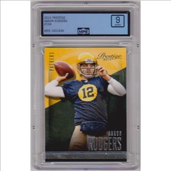 Graded MPE Mint 9 - Aaron Rodgers 2014 Panini Prestige #138 Card