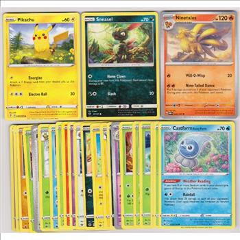 25 Different Pokemon Trading Cards w/ Pikachu + More