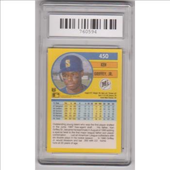 Graded Mint 9 - Ken Griffey, Jr. 1991 Fleer #450 Card