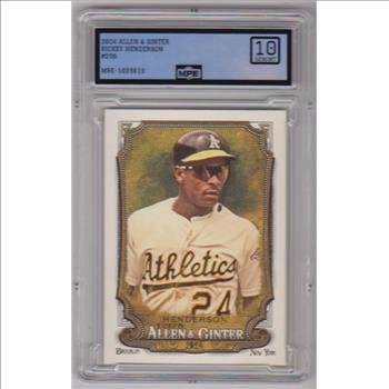 Graded MPE Gem Mint 10 - Rickey Henderson 2024 Topps Allen & Ginter #256 Card