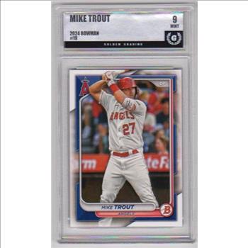 Graded GG Mint 9 - Mike Trout 2024 Bowman #19 Card