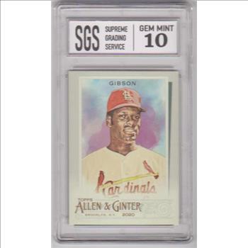 Graded Gem Mint 10 - Bob Gibson 2020 Topps Allen & Ginter #120 Card