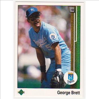  Error - George Brett 1989 Upper Deck w/ Brett/Blankenship Double Print Back - Rare Misprint