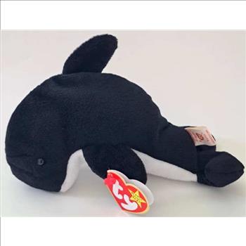 1996 Ty Beanie Baby Waves The Whale - With Original Tags