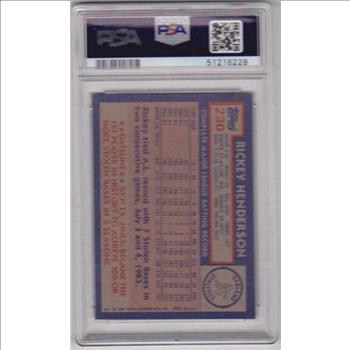 Graded PSA Mint 9 - Rickey Henderson 1984 Topps #230 Card