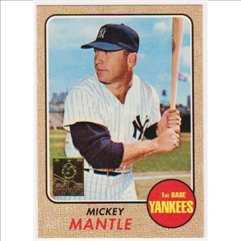Mickey Mantle 1968 Topps #280 Commemorative Card - 1996 Topps #18 of 19 Insert Card