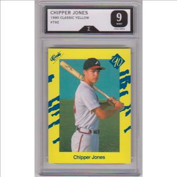 Graded Sigma Mint 9  - Chipper Jones 1990 Classic #T92 Rookie Card