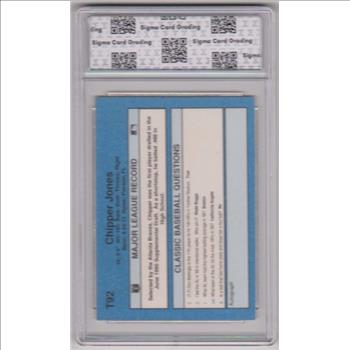 Graded Sigma Mint 9  - Chipper Jones 1990 Classic #T92 Rookie Card