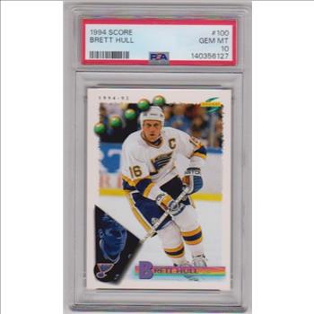 Graded PSA Gem Mint 10 - Brett Hull 1994 Score #100 Card