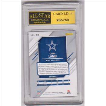 Graded 10 - CeeDee Lamb 2021 Donruss Elite #70 Card