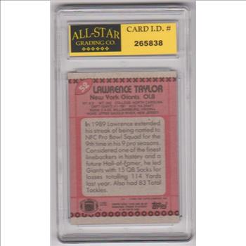 Graded 10 - Lawrence Taylor 1990 Topps #52 Card