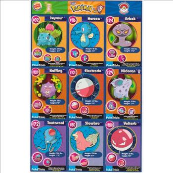 1999 Pokemon Master Trainer Collector Set Uncut 9 Card Uncut #14 Sheet