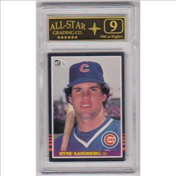 Graded 9 - Ryne Sandberg 1985 Donruss Box Bottom #PC2 Card