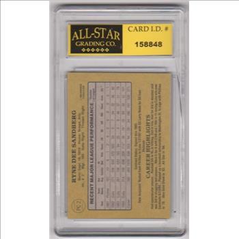 Graded 9 - Ryne Sandberg 1985 Donruss Box Bottom #PC2 Card