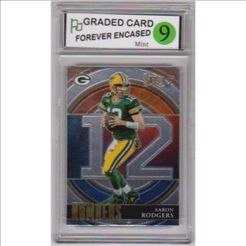 Graded Mint 9 - Aaron Rodgers 2021 Panini Select Numbers #SN-7 Insert Card